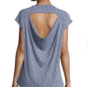 rag & bone jean Highland Ribbed-Knit Draped Tee